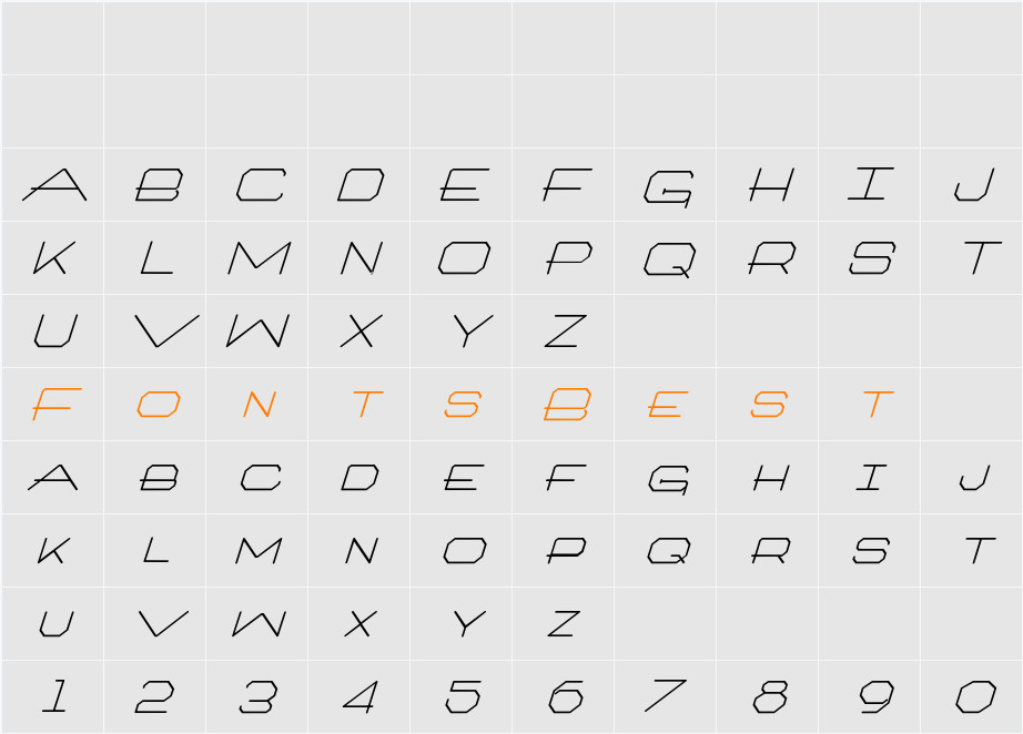 Architext-Itali Character Map