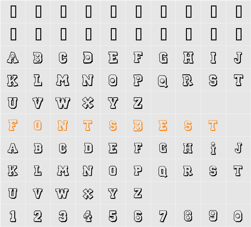 CK Sports Plain Character Map