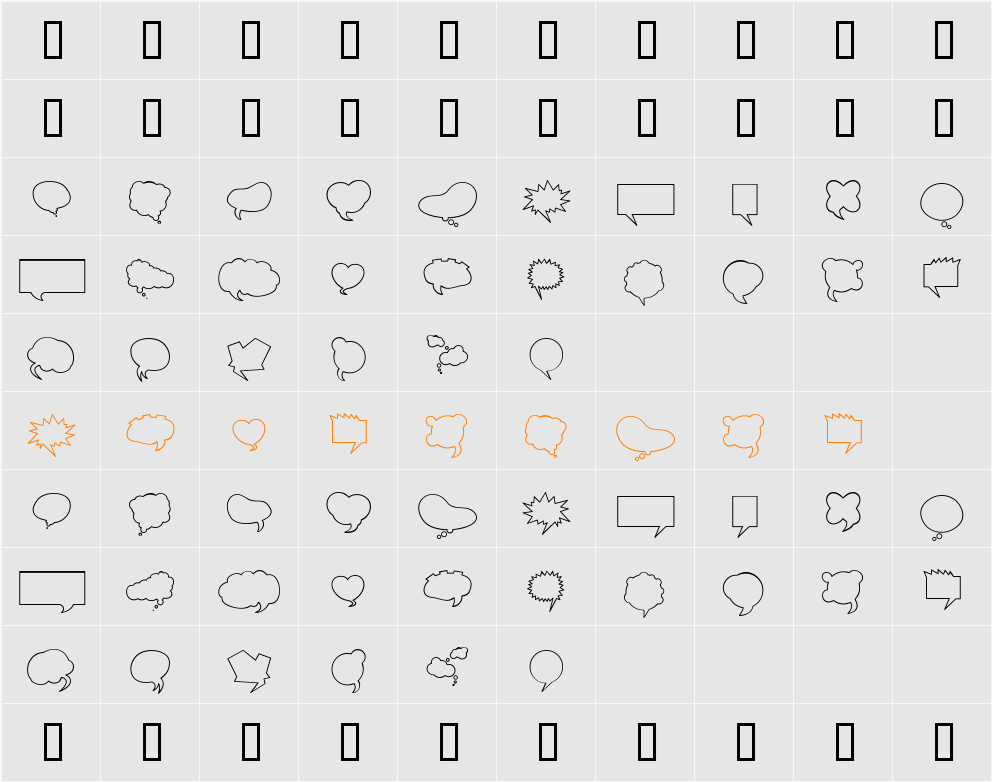 Mini Pics Character Map