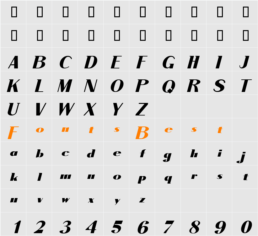 ArTarumianGrqiNor Character Map