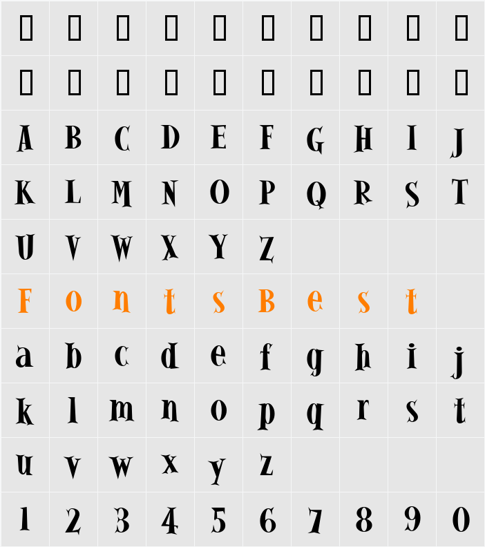 Alleycat ICG Character Map