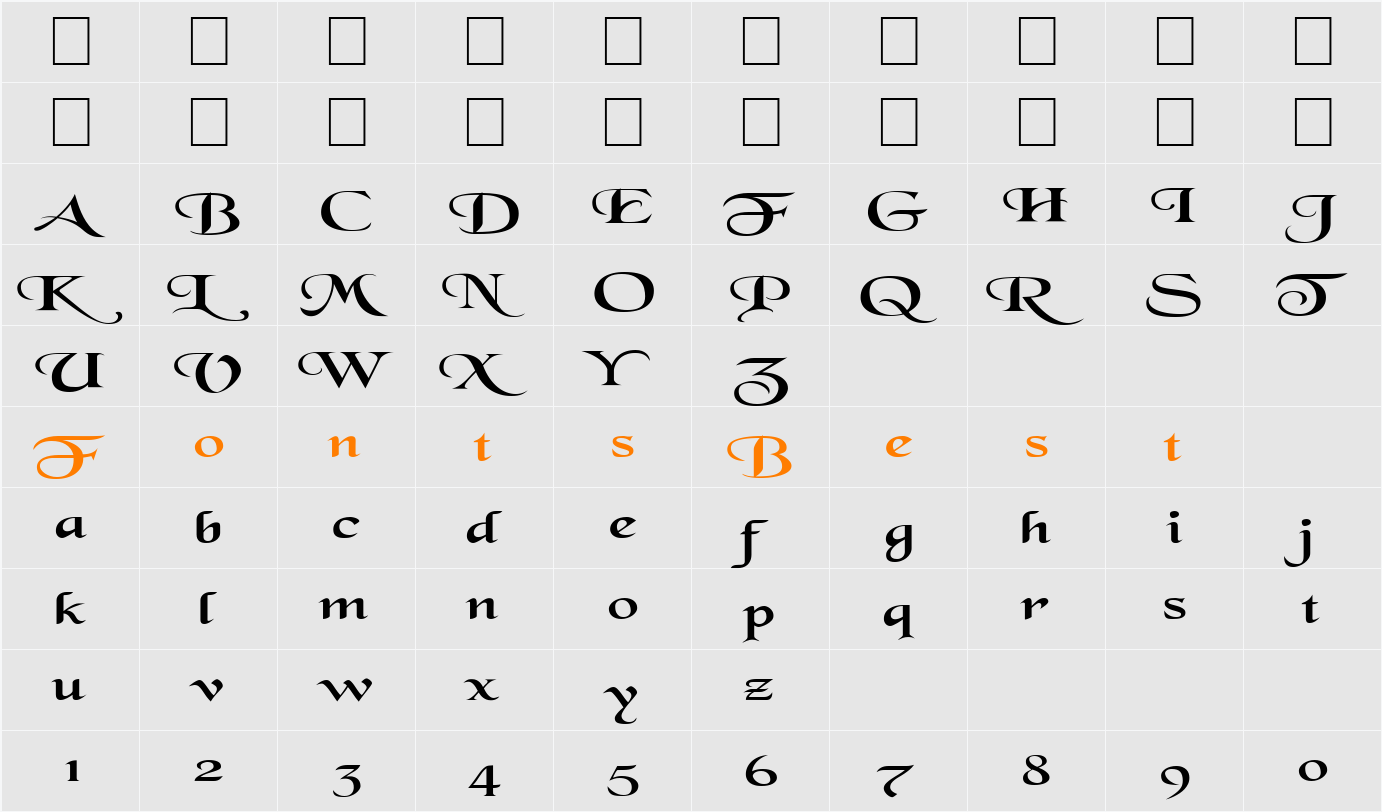 FZ SCRIPT 7 EX Character Map