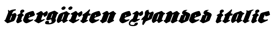 Biergärten Expanded Italic Font Image