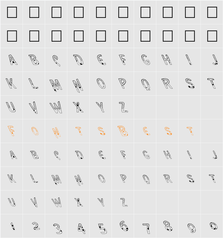 FZ UNIQUE 4 SPOTTED LEFTY Character Map