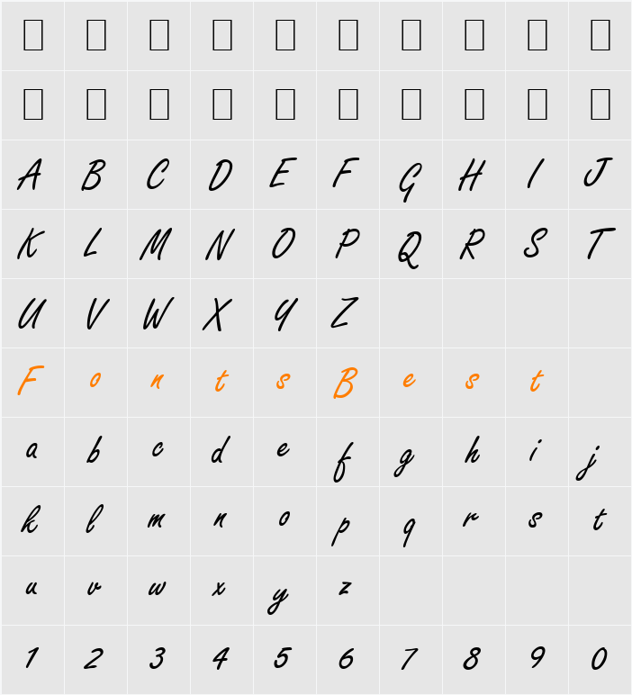 Carefree Character Map