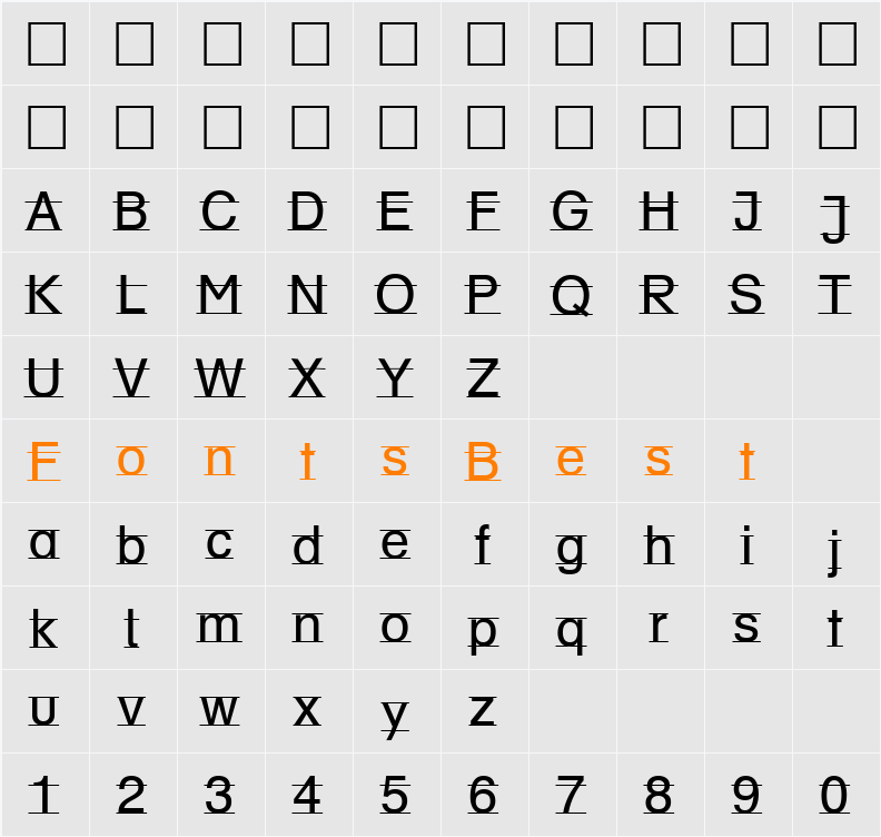 DR BY 2 Character Map