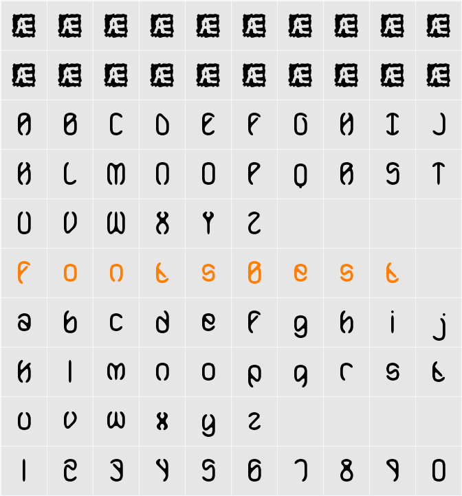 Mobilize BRK Character Map