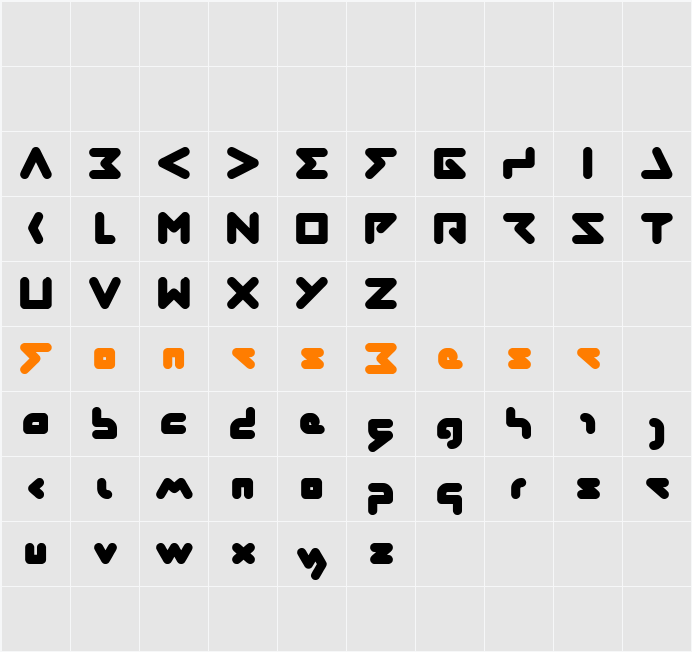 ABSTRASCTIK Character Map