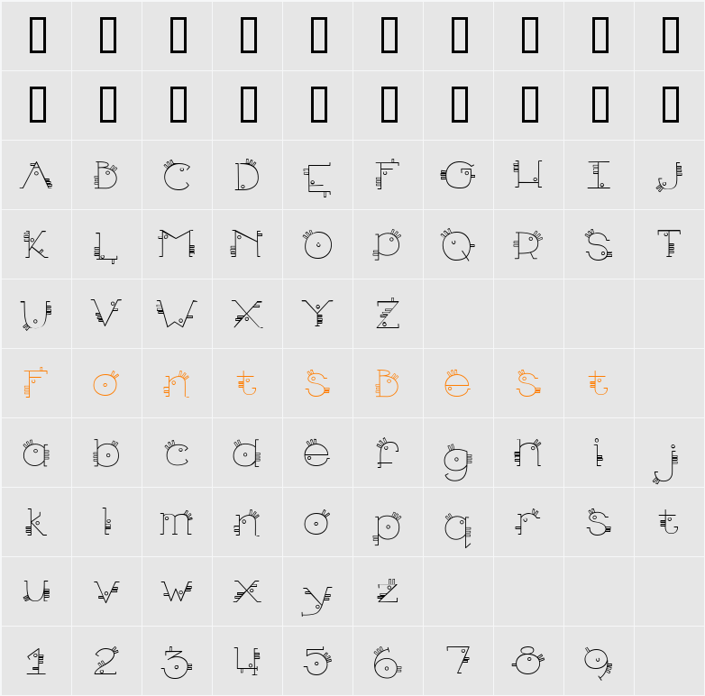 CK Southwest Character Map