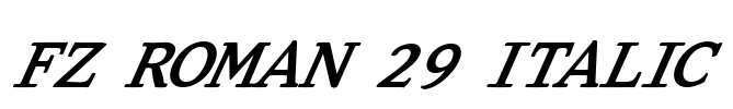 FZ ROMAN 29 ITALIC Font Image