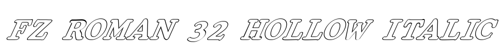 FZ ROMAN 32 HOLLOW ITALIC Font Image