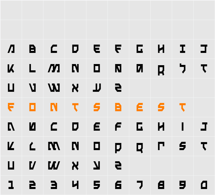 Metal Storm Condensed Character Map