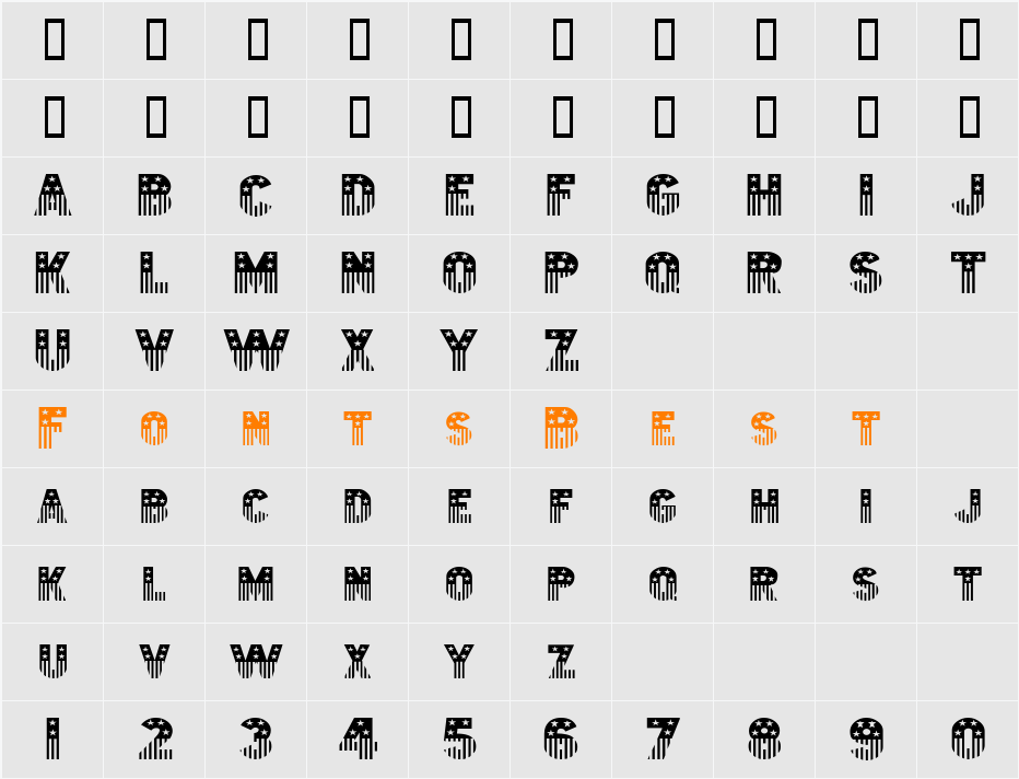 Bunting 2-Extended Character Map