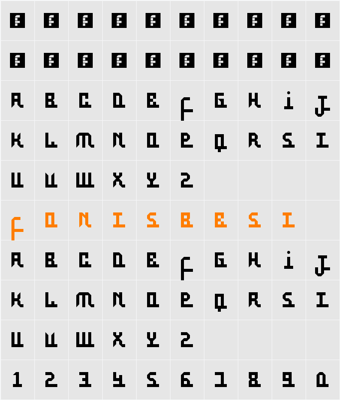 Aufal Character Map