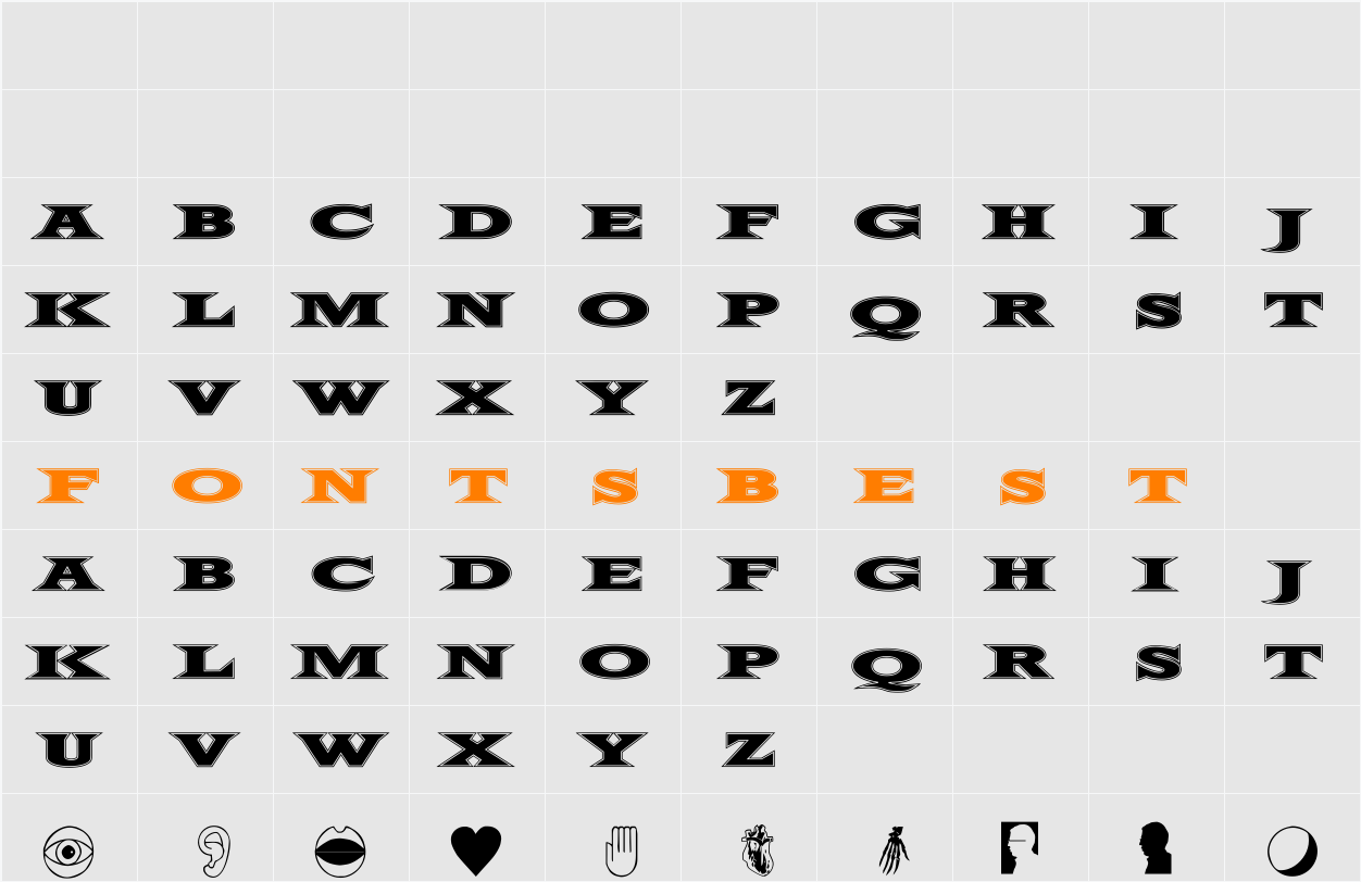 FiftyTwoLetters Character Map