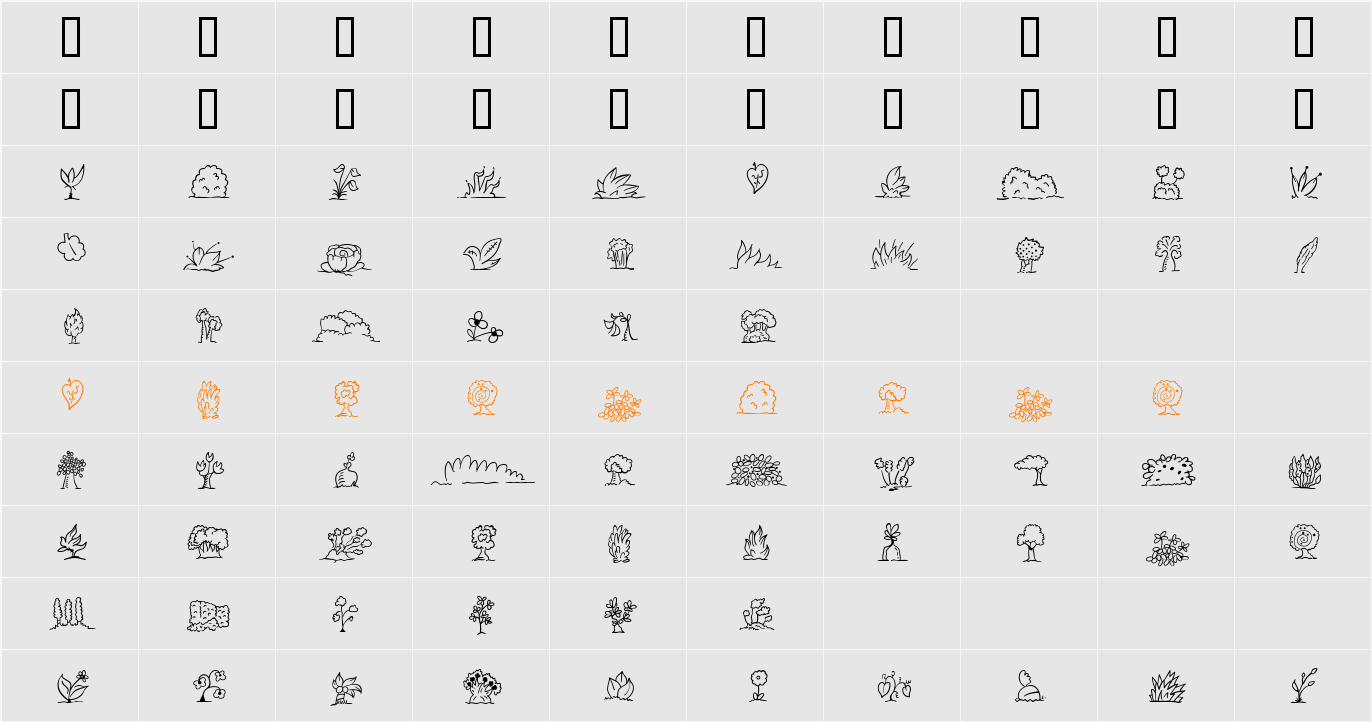 Mini Pics Character Map