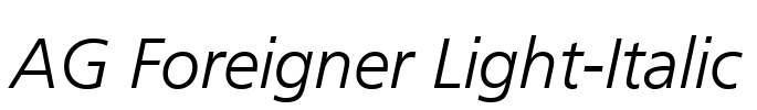 AG Foreigner Light-Italic Font Image