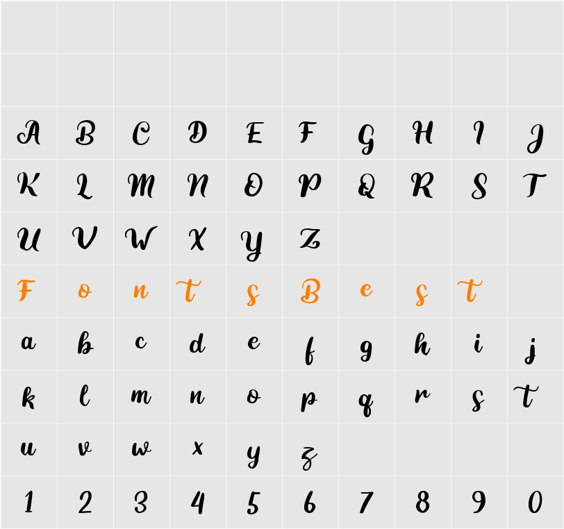 Highest Dafont Character Map