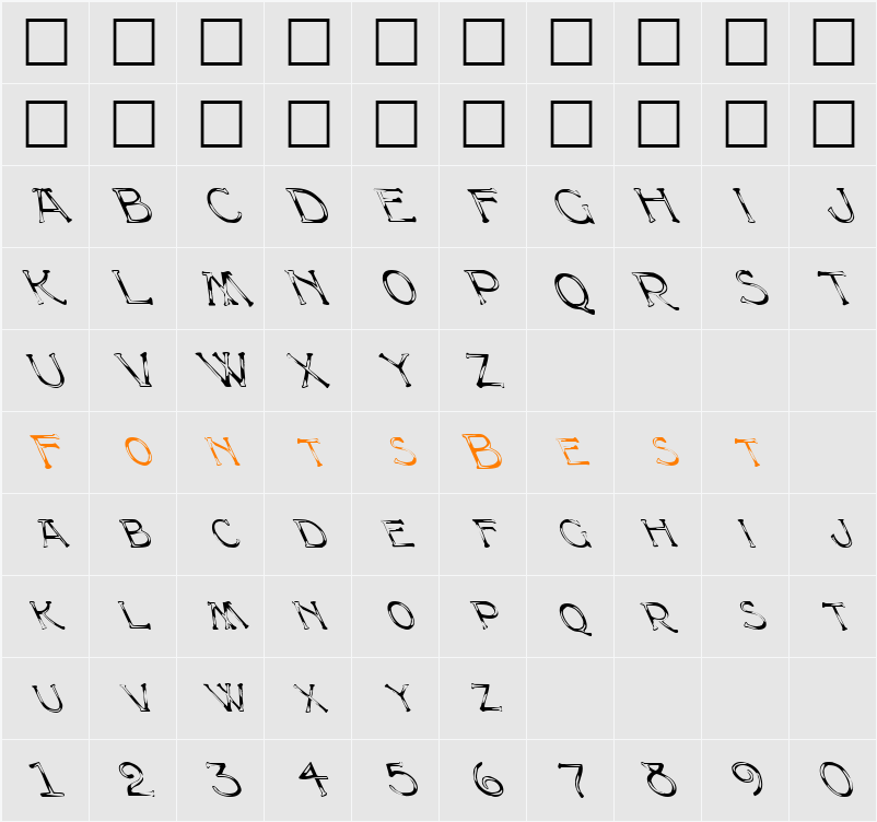 FZ UNIQUE 8 LEFTY Character Map