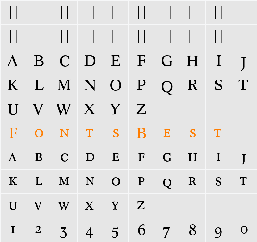 C790-Roman-Smc Character Map