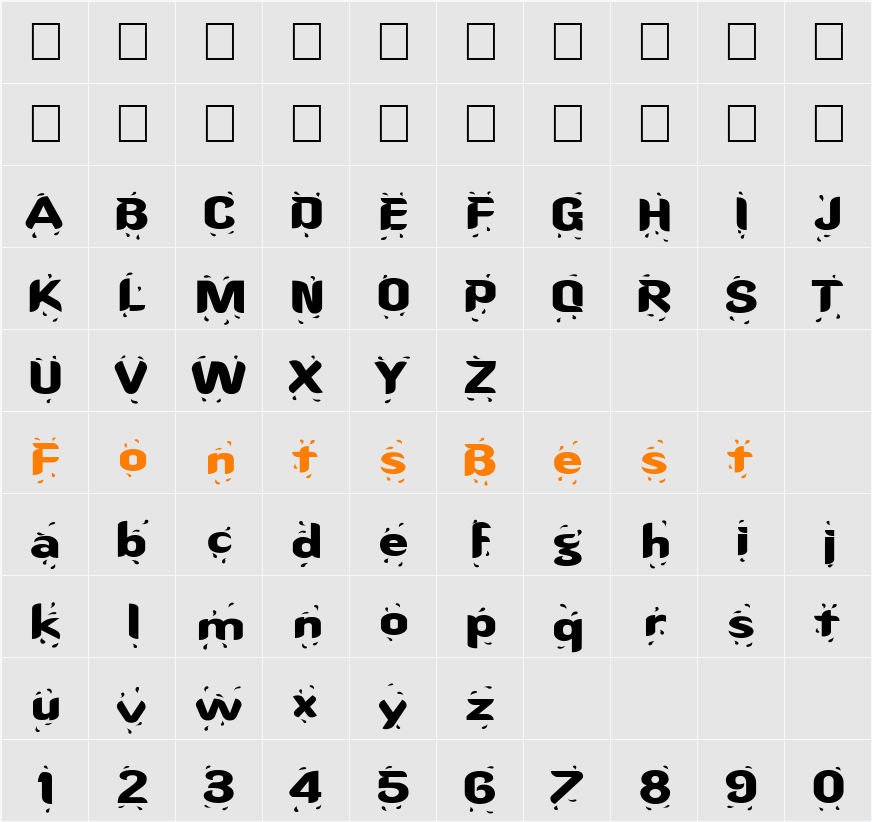 FZ UNIQUE 9 EX Character Map