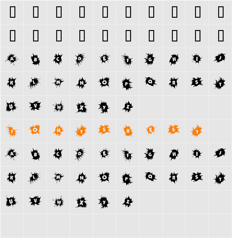 JI-Flited Character Map