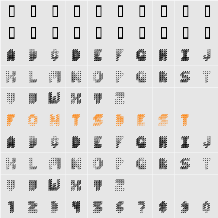 Cube Toss Character Map