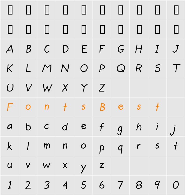 CK Neat Print Character Map