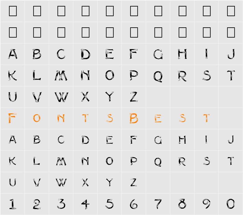 FZ UNIQUE 8 MANGLED Character Map