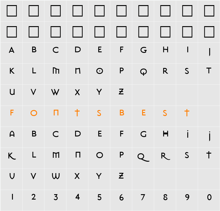 MasonSansSuper Character Map