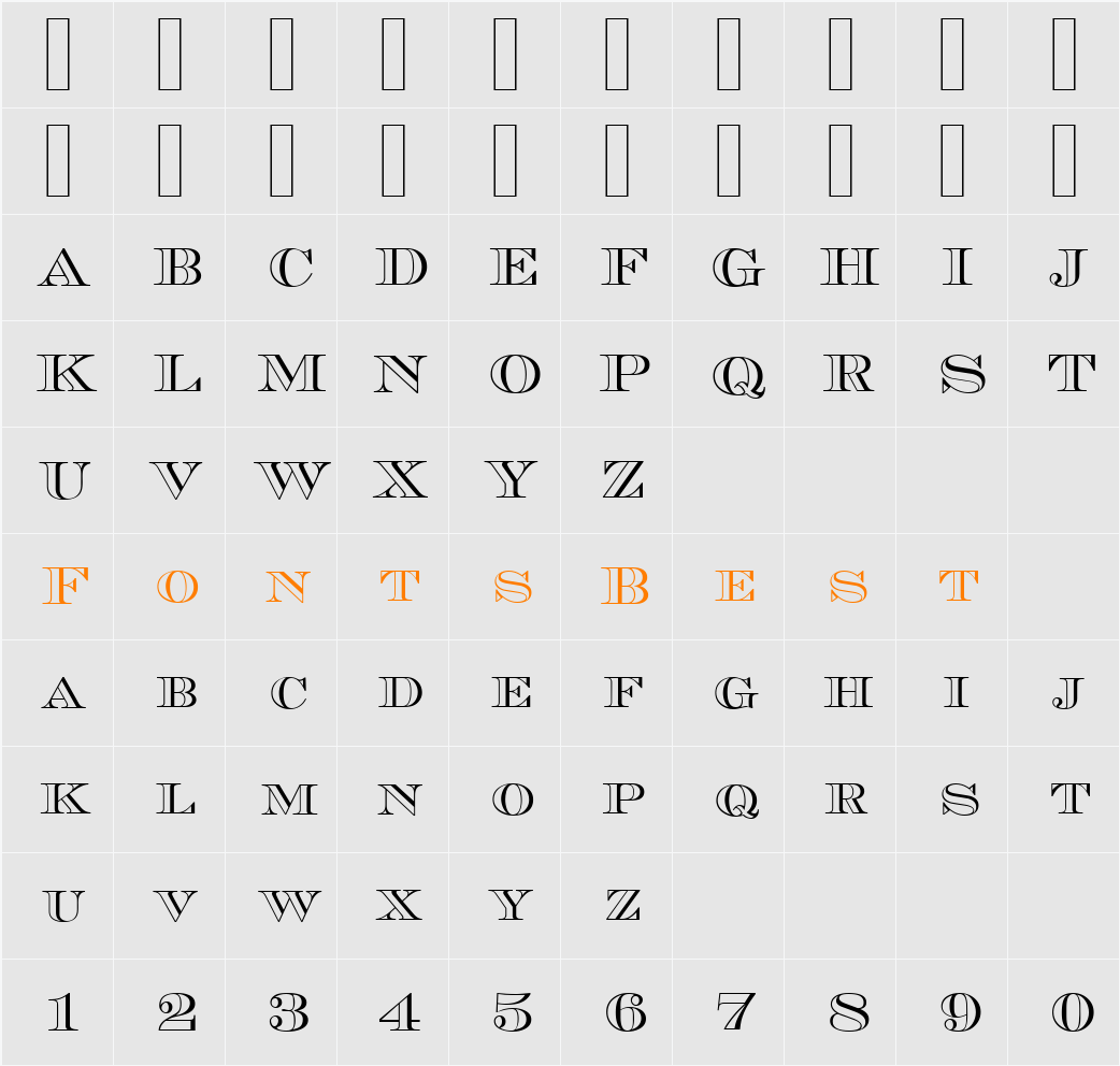 MauriceOutline Character Map