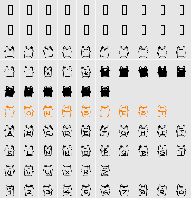 AKKeroyon Character Map