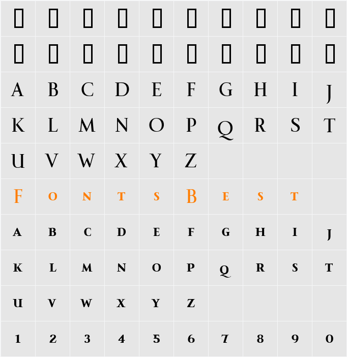 IndisposeSmallCaps Character Map