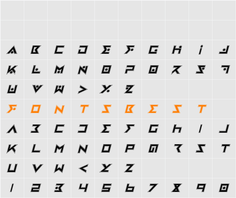 Iron Cobra Pro Italic Character Map