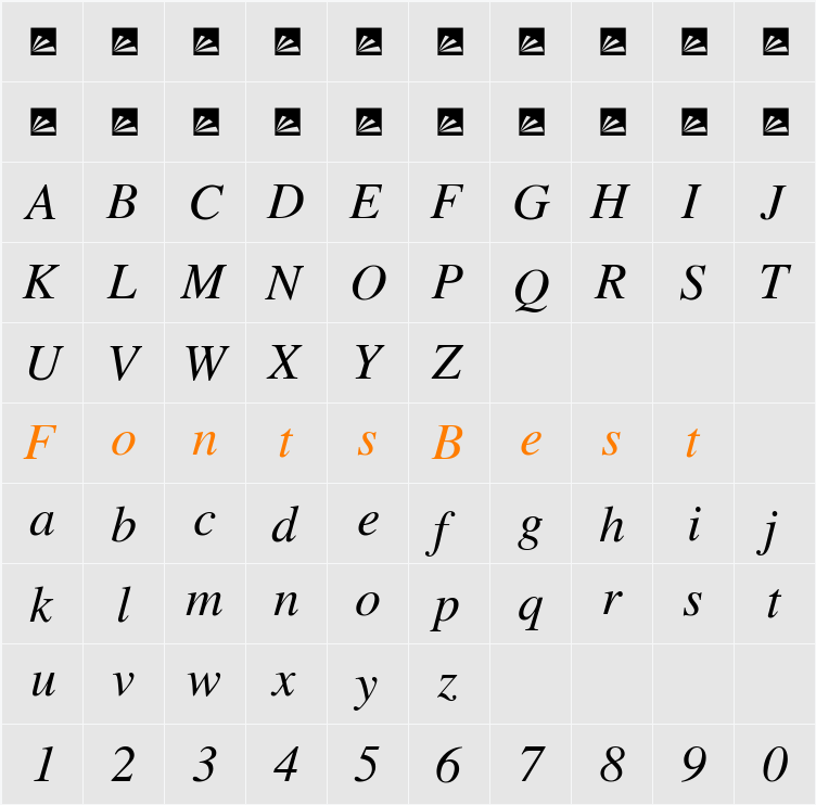 Pliska Character Map