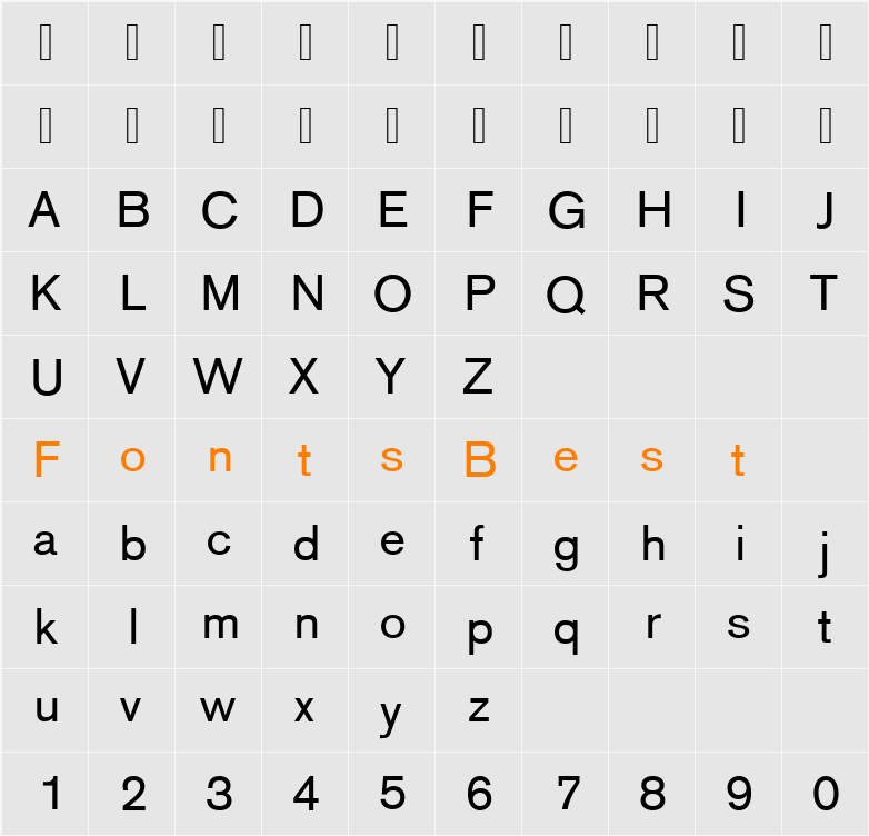 AcciusTEE Character Map