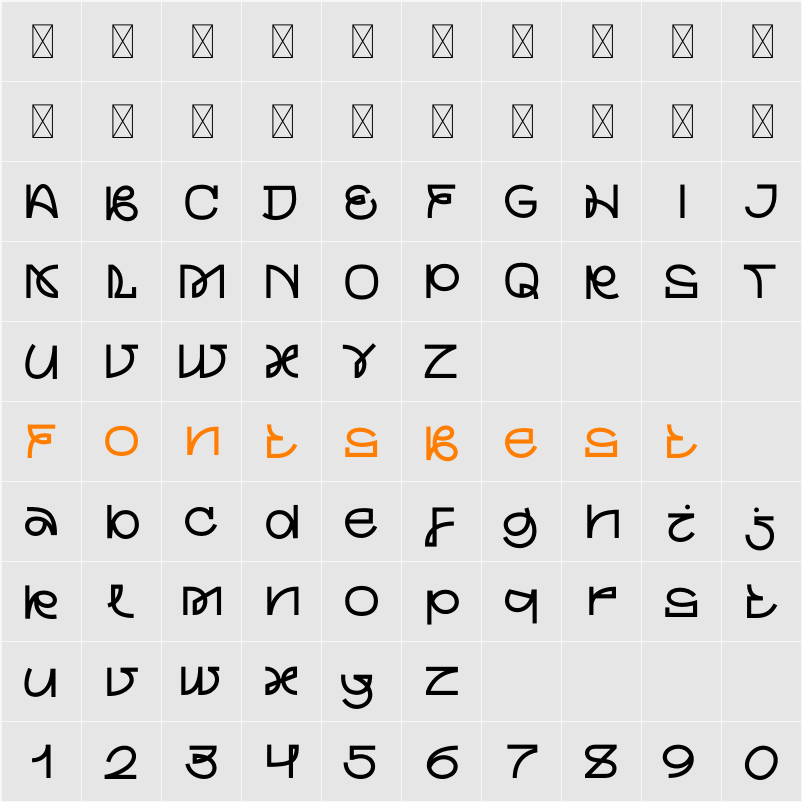 MV-SKIFER Character Map