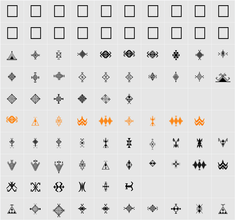 Amazigh Motifs Character Map