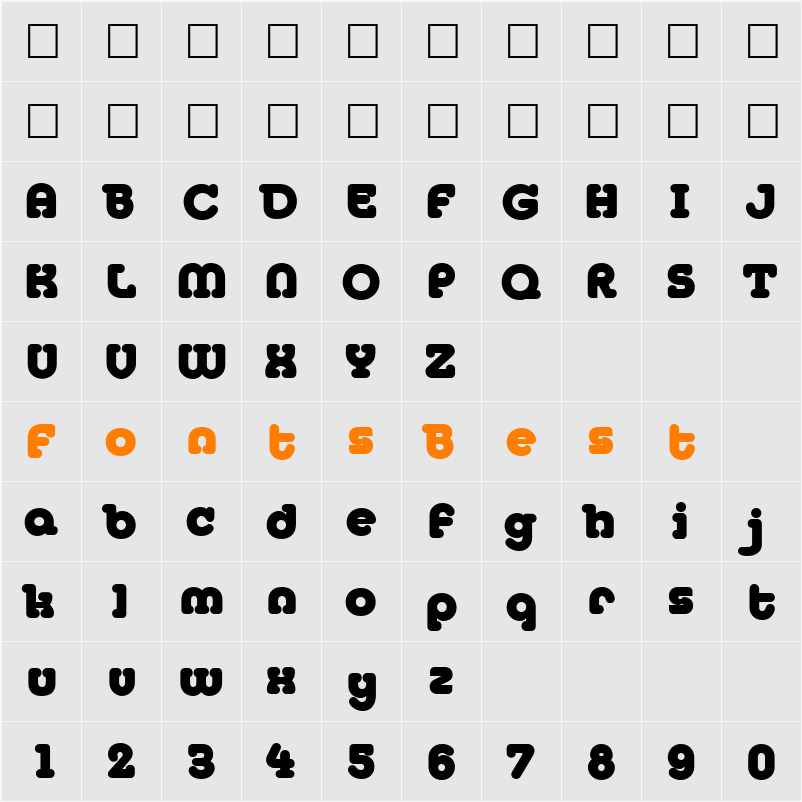 MelodBold Character Map