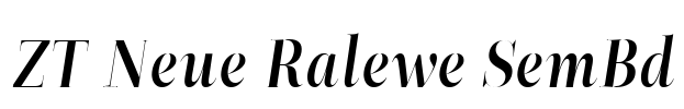 ZT Neue Ralewe SemBd Font Image