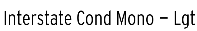 Interstate Cond Mono - Lgt Font Image