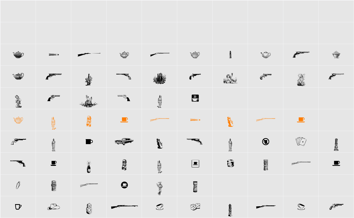 Cornucopia of Dingbats Seven Character Map