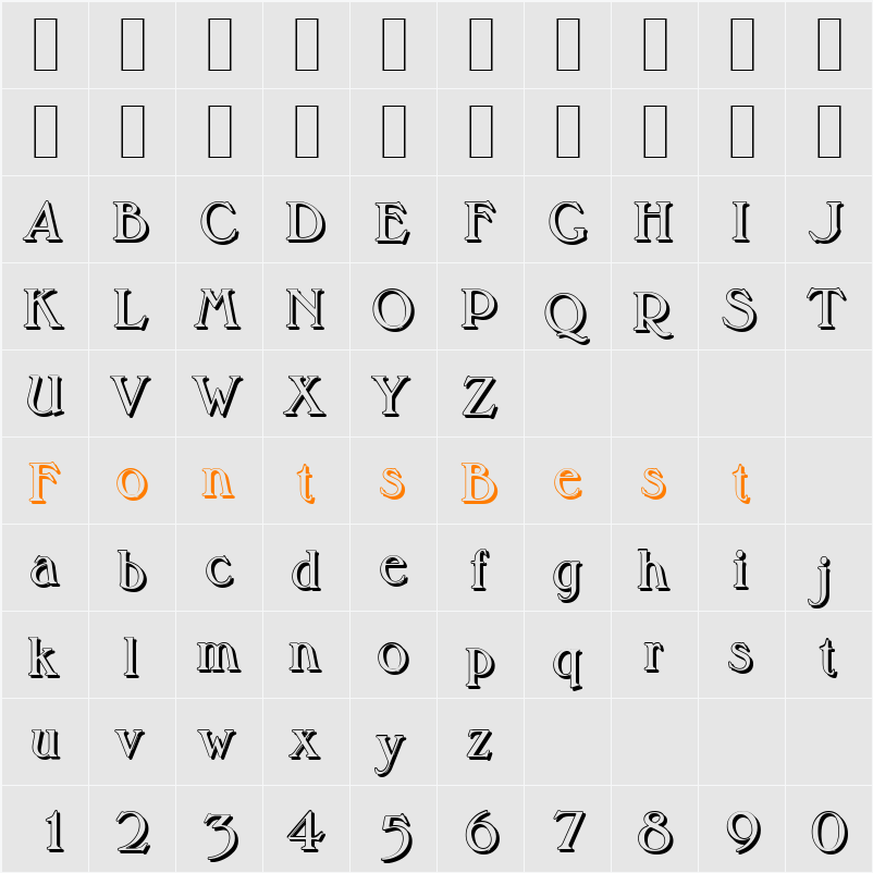 MelbourneShadow Character Map