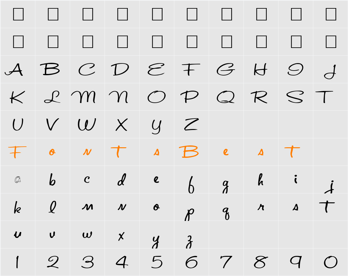 AdVentura33 Character Map