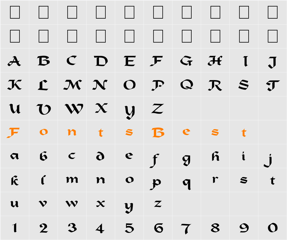 FZ SCRIPT 3 EX Character Map