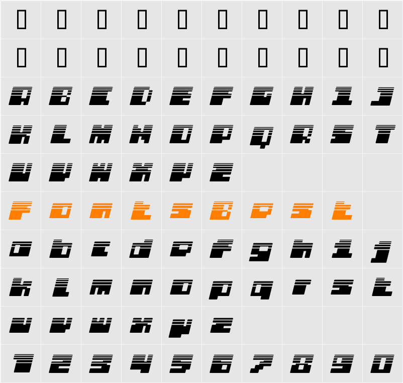 DS PTRLDizelPlus Character Map