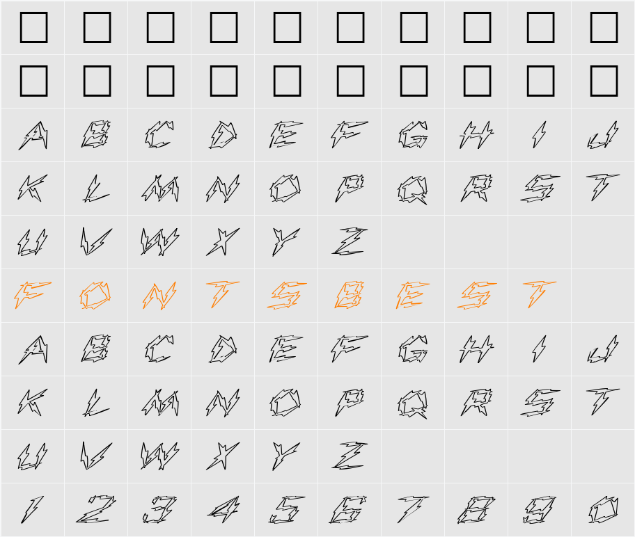 FZ UNIQUE 19 HOLLOW EX Character Map