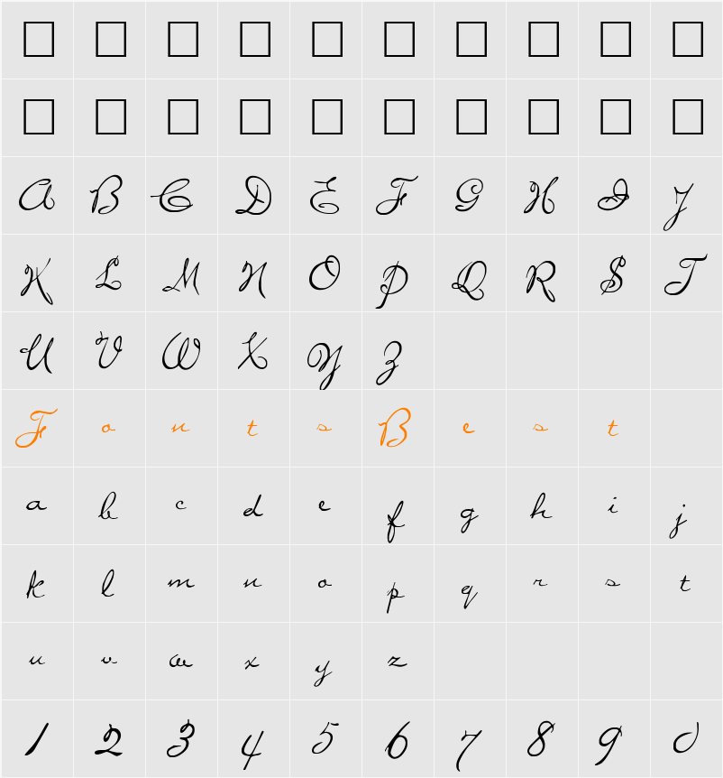 MissBrooks Character Map