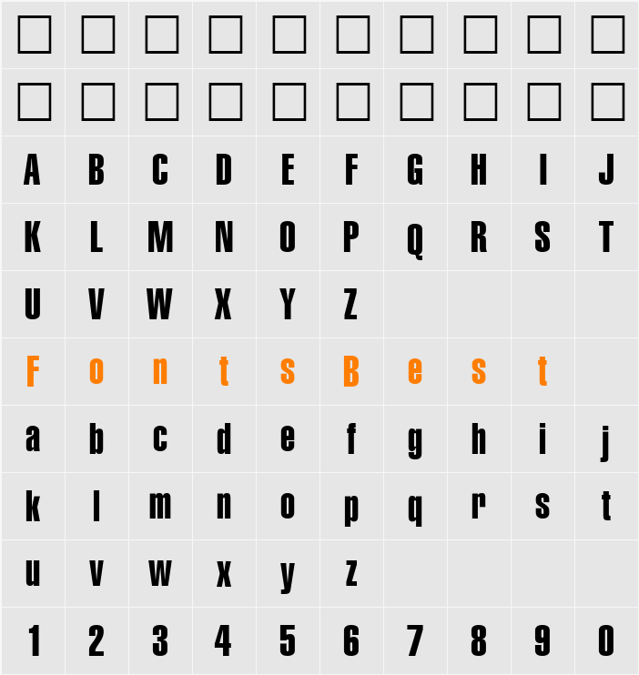 Corporate Compressed Extra Character Map