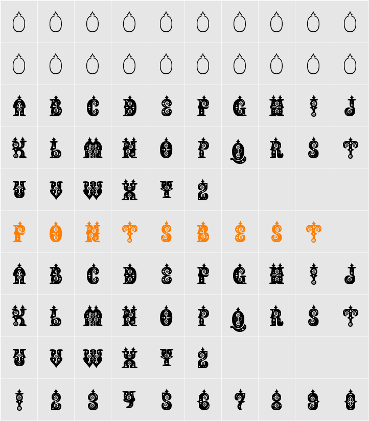 Buxotic Character Map